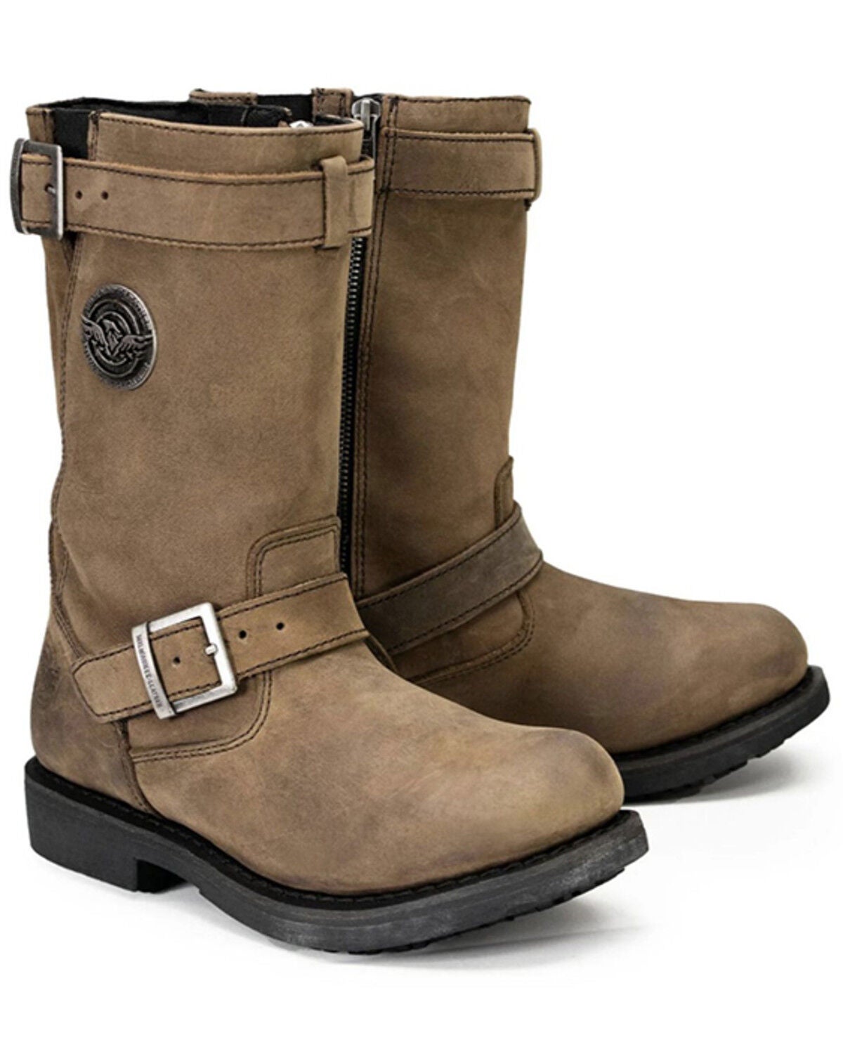 Milwaukee Leather Women's 10" Classic Engineer Motorcycle Boots - Round Toe, Brown, hi-res