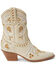 Image #2 - Matisse Women's Amber Western Booties - Round Toe, Ivory, hi-res