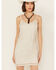 Image #1 - Wonderwest Women's Birch Cowl Neck Beaded Mesh Mini Dress, Cream, hi-res