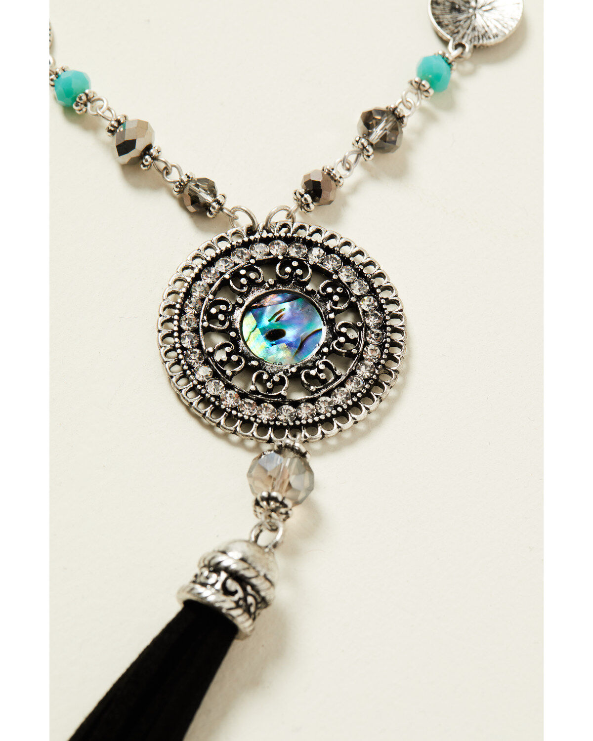 Image #2 - Shyanne Women's Shimmer Concho Tassel Jewelry Set - 2 Piece, Silver, hi-res