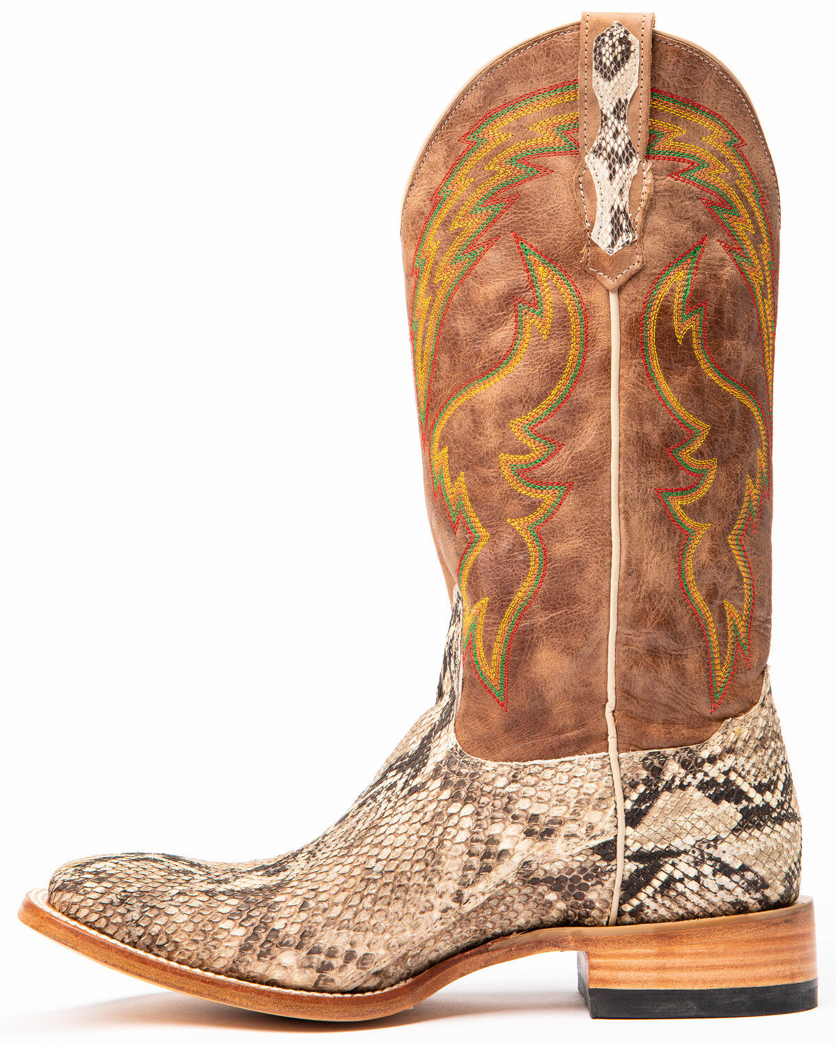 Image #3 - Cody James Men's Exotic Python Western Boots - Broad Square Toe, Brown, hi-res