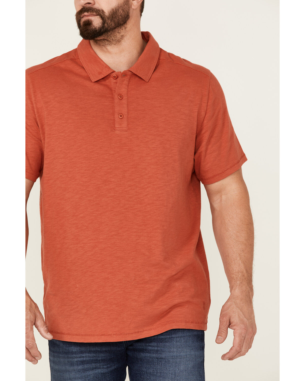Image #3 - Brothers and Sons Men's Slub Polo Shirt, Cherry, hi-res