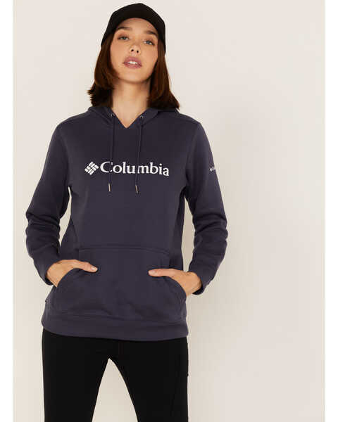 Columbia Women's Logo Graphic Hoodie, Navy, hi-res