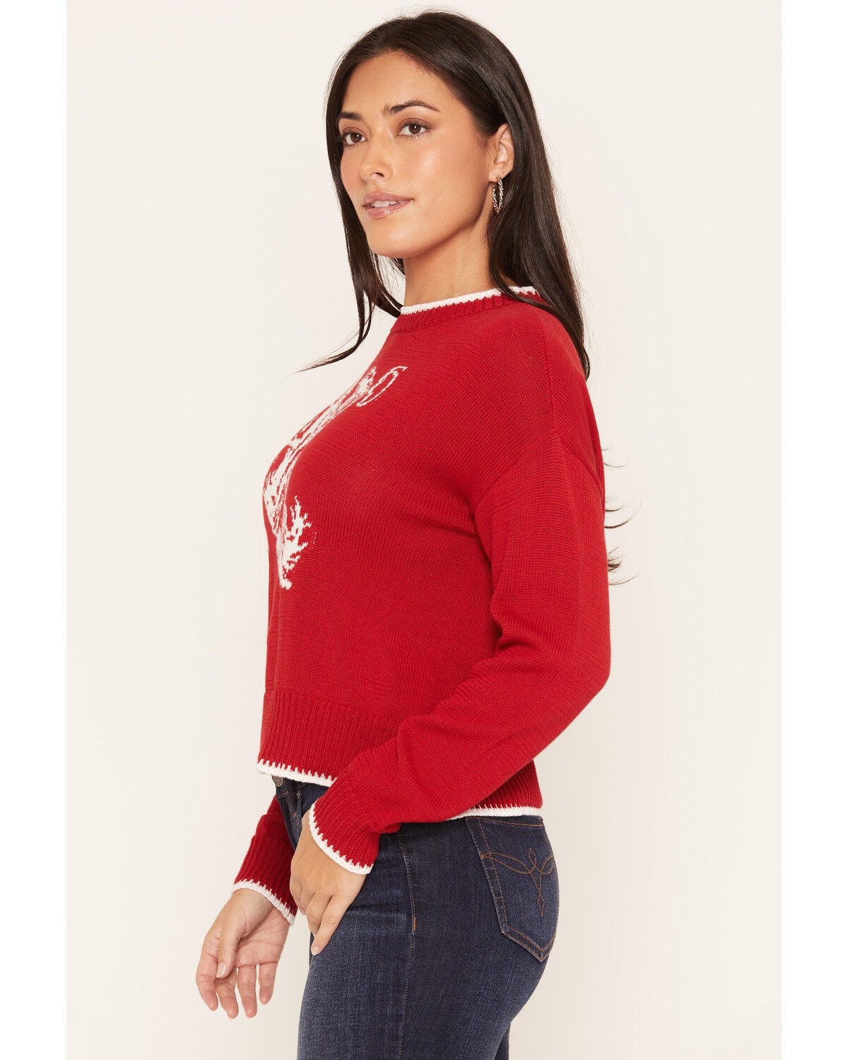 Image #2 - White Crow Women's Bronco Sweater, Red, hi-res