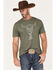 Image #1 - Cody James Men's Linear Scenic Longhorn Skull Graphic T-Shirt , Olive, hi-res