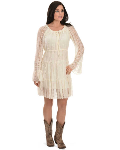 Image #2 - Scully Women's Solid Lined Lace Dress, Ivory, hi-res