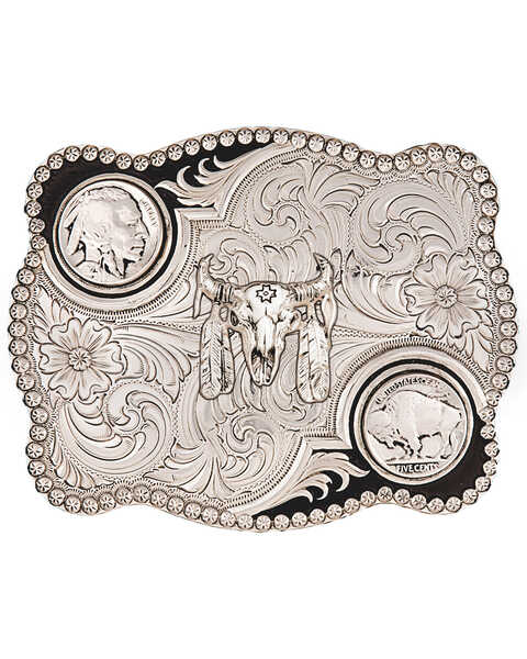Image #1 - Montana Silversmiths Buffalo Nickel Belt Buckle, Silver, hi-res