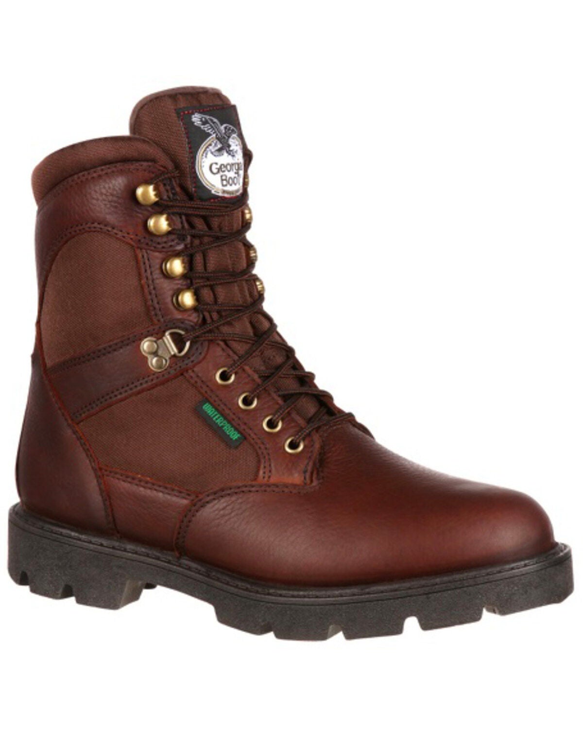 Georgia Men's Homeland Steel Toe Waterproof Work Boots, Brown, hi-res