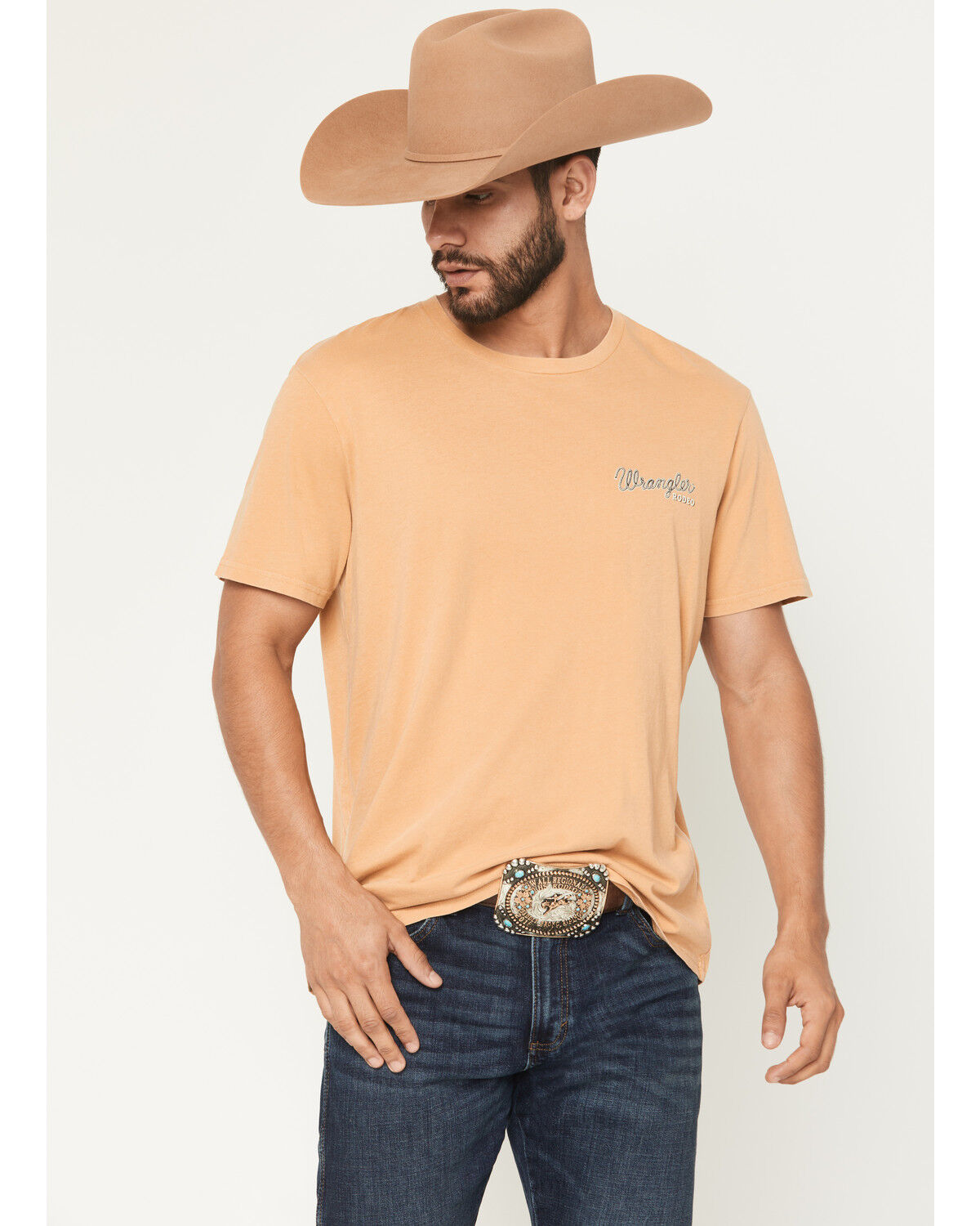 Image #2 - Wrangler Men's Spirit of the West Short Sleeve Graphic T-Shirt, Gold, hi-res