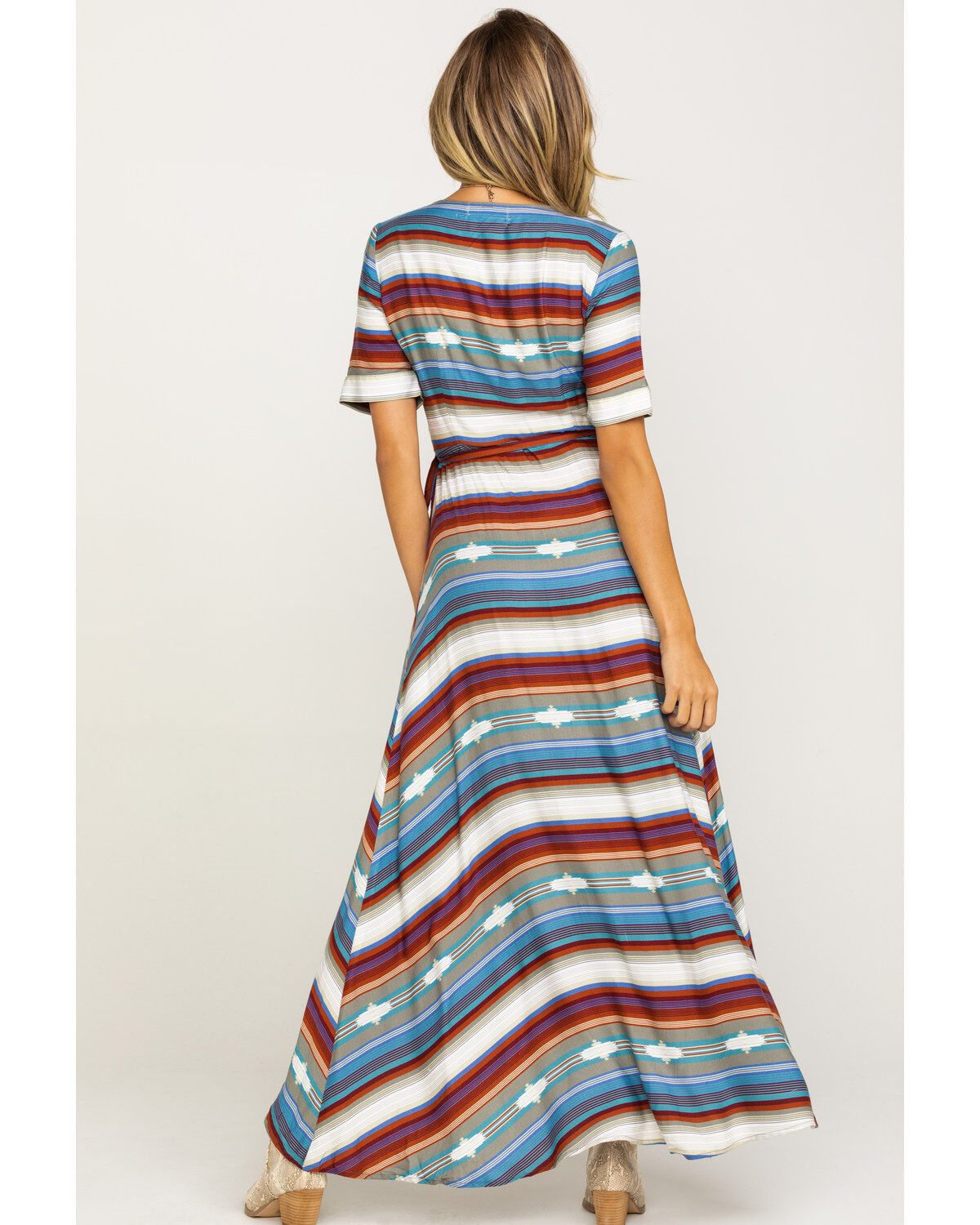 women's short sleeve wrap dress