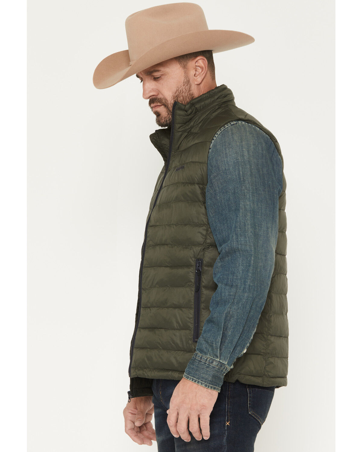 Image #2 - Resistol Men's Cold Bloq Puffer Vest, Green, hi-res