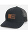 Hurley Men's Black Fairway Suede Logo Patch Mesh-Back Trucker Cap , Black, hi-res