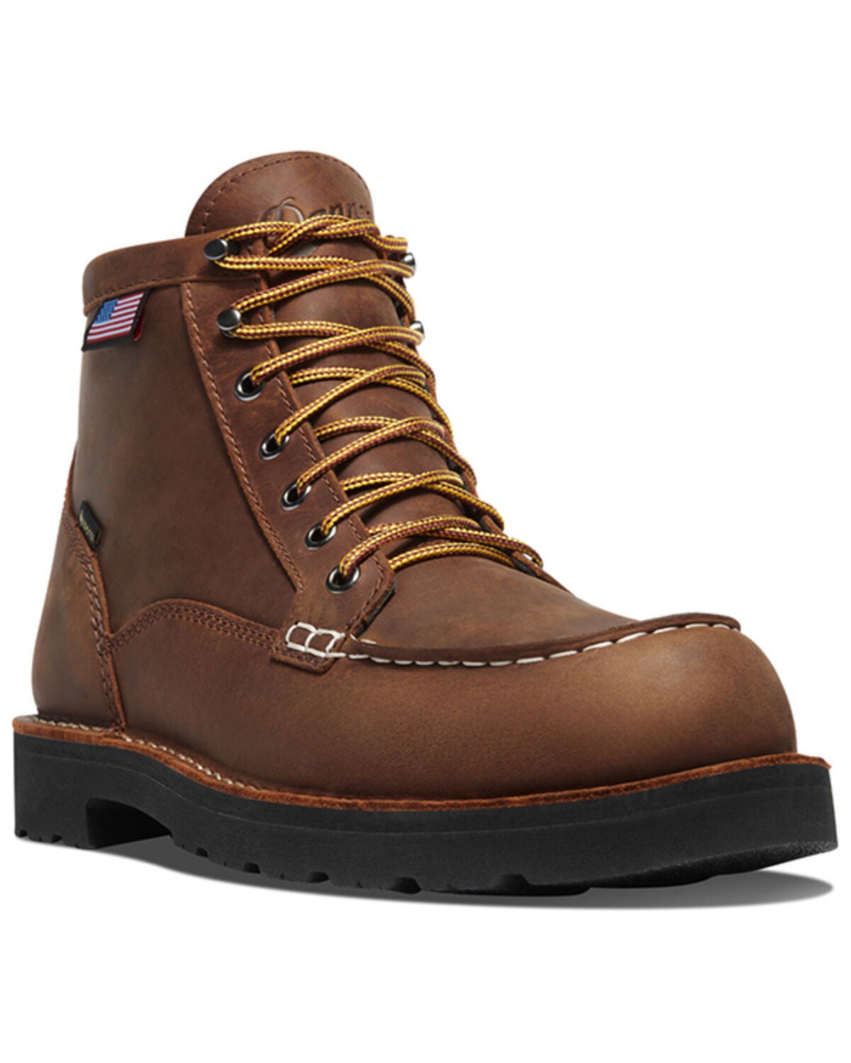 Danner Men's 6" Bull Run GTX Moc Waterproof Work Boots - Steel Toe, Tan, hi-res