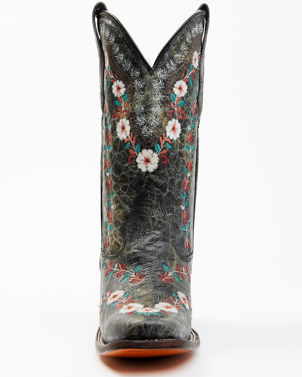 Image #5 - Corral Women's Floral Blacklight Western Boots - Square Toe, Black, hi-res