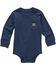 Image #1 - Carhartt Infant Boys' Solid Long Sleeve Snap Onesie, Navy, hi-res