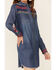 Stetson Women's Denim Southwestern Stripe Dress, Blue, hi-res