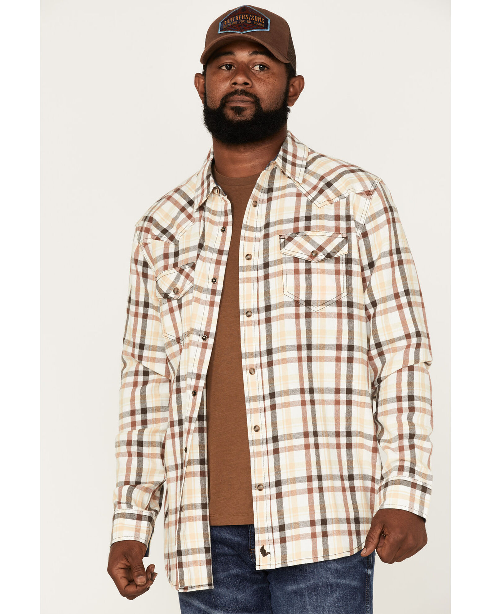 Cody James Men s Snow Fall Small Plaid Snap Western Flannel Shirt Boot Barn