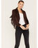 Shyanne Women's Fringe Faux Suede Jacket, Chocolate, hi-res