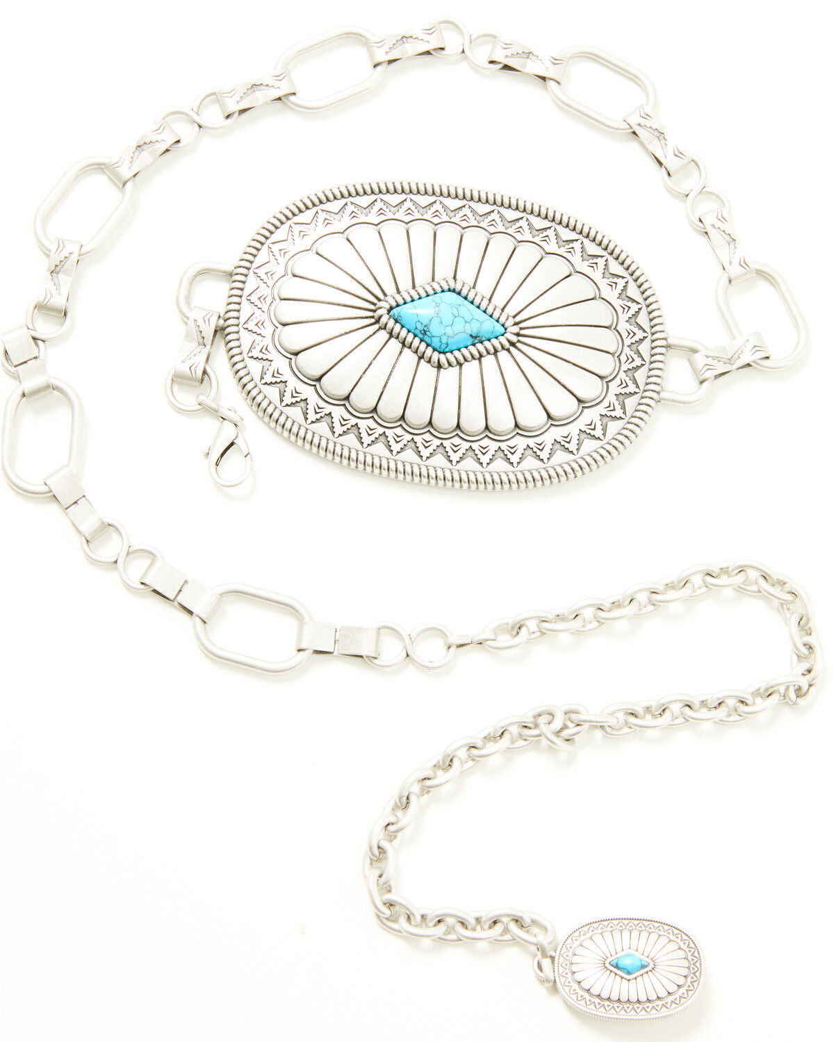 Image #2 - Idyllwind Women's Vivelle Oval Concho Chain Belt, Silver, hi-res
