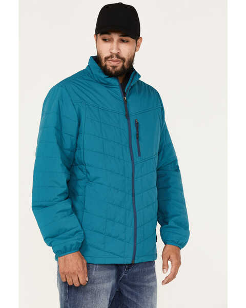 Brothers & Sons Men's Performance Lightweight Puffer Packable Jacket, Teal, hi-res