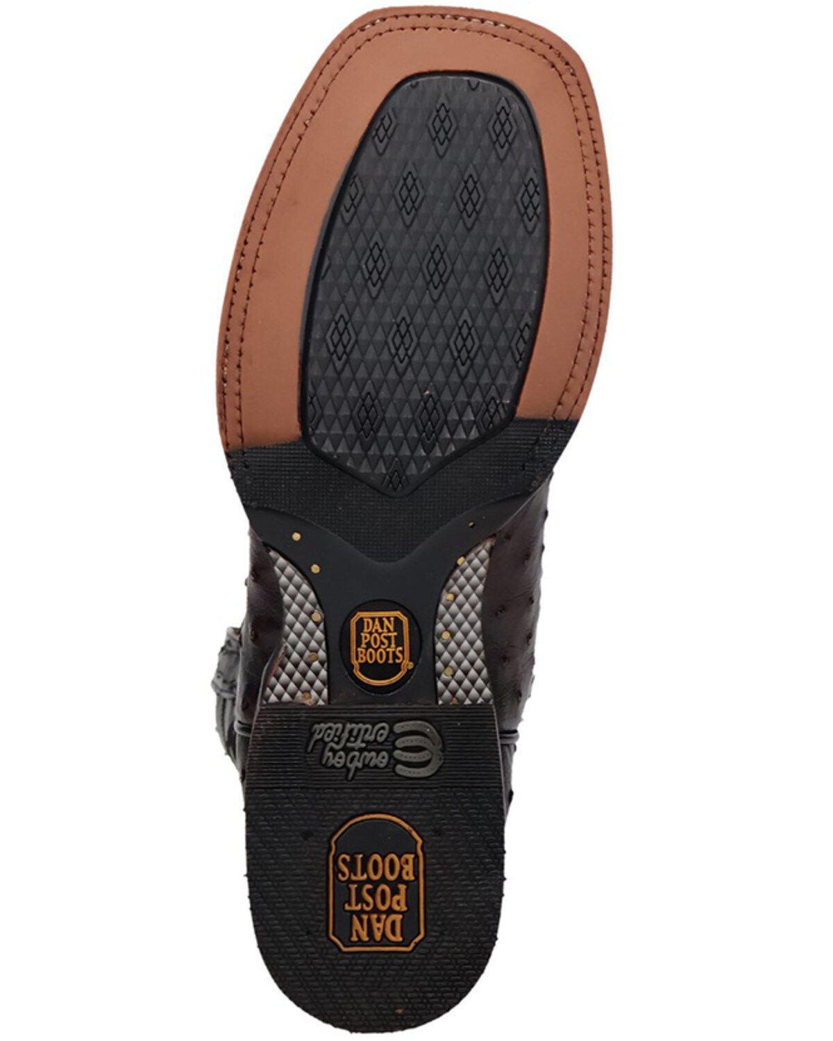 Image #7 - Dan Post Men's Alamosa Exotic Ostrich Western Boots - Broad Square Toe, Black Cherry, hi-res