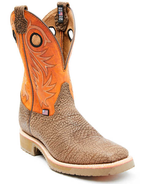 Double H Men's Luis Roper Western Boots - Broad Square Toe, Brown, hi-res