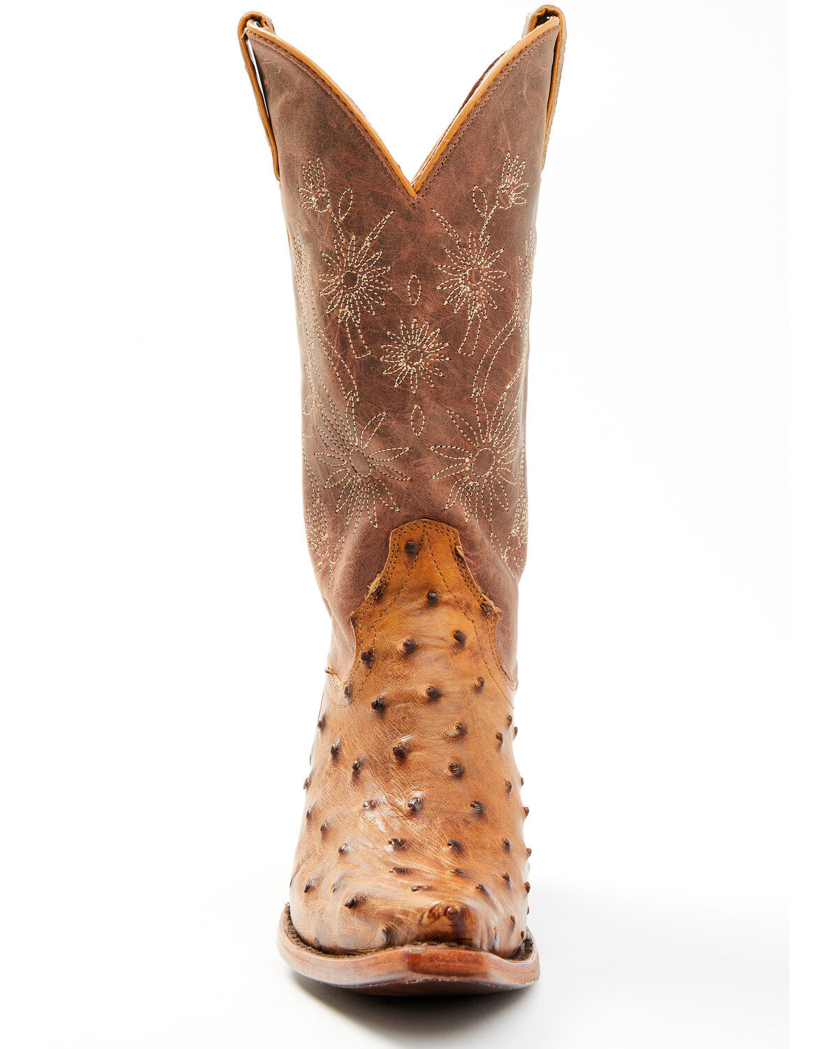 Image #4 - Shyanne Women's Daisie Exotic Full Quill Ostrich Western Boots - Snip Toe, Tan, hi-res