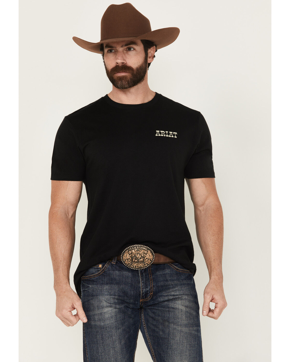 Image #2 - Ariat Men's Bull Short Sleeve Graphic T-Shirt, Black, hi-res