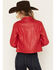 Image #4 - Wrangler Women's Slim Seamed Faux Leather Jacket, Red, hi-res