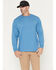 Image #1 - Carhartt Men's Loose Fit Heavyweight Long Sleeve Logo Graphic Work T-Shirt, Blue, hi-res