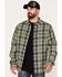 Image #1 - Brothers and Sons Men's Plaid Print Long Sleeve Button Down Flannel Shirt, Green, hi-res