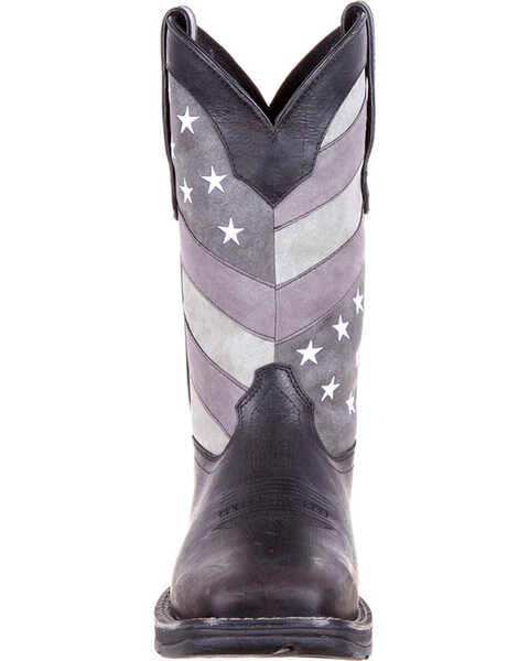 Image #4 - Rebel by Durango Men's Faded Flag Western Boots, Black, hi-res