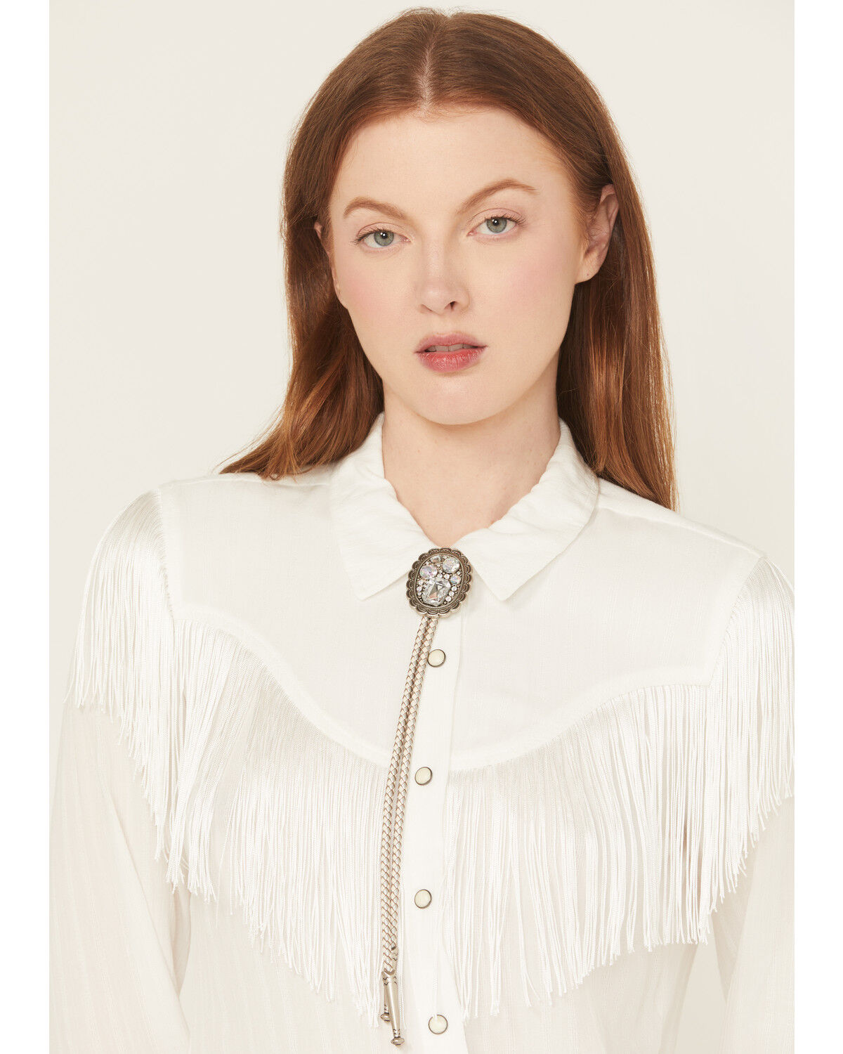 Image #1 - Shyanne Women's Khloe Rhinestone Bolo Tie, Silver, hi-res