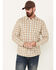 Image #1 - Brothers and Sons Men's Archer Plaid Print Long Sleeve Button Down Shirt, Light Grey, hi-res