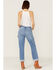 Ceros Women's Light Wash High Rise Carpenter Straight Jeans , Blue, hi-res