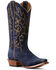 Image #1 - Ariat Women's Jukebox Suede Western Boots - Snip Toe, Blue, hi-res