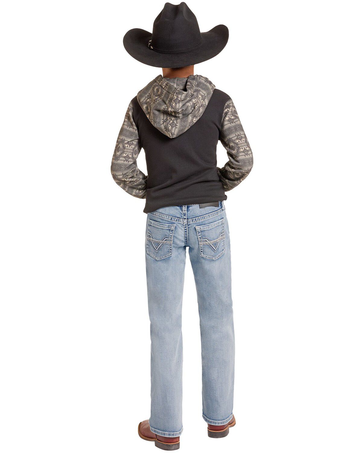 Image #1 - Rock & Roll Denim Boys' Light Wash Bootcut Stretch Denim Jeans, Light Wash, hi-res