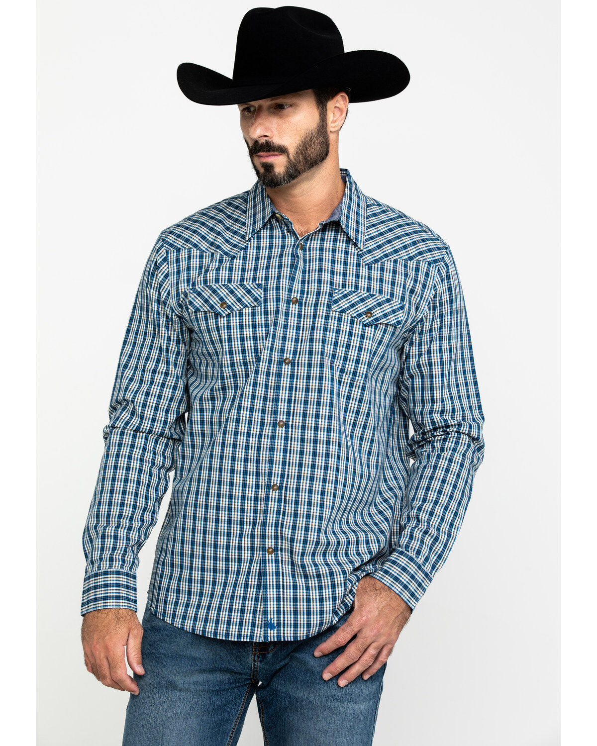 Image #5 - Cody James Men's Harvest Check Plaid Long Sleeve Western Shirt , , hi-res