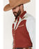 Image #2 - Scully Men's Floral Embroidered Long Sleeve Snap Western Shirt, Mauve, hi-res