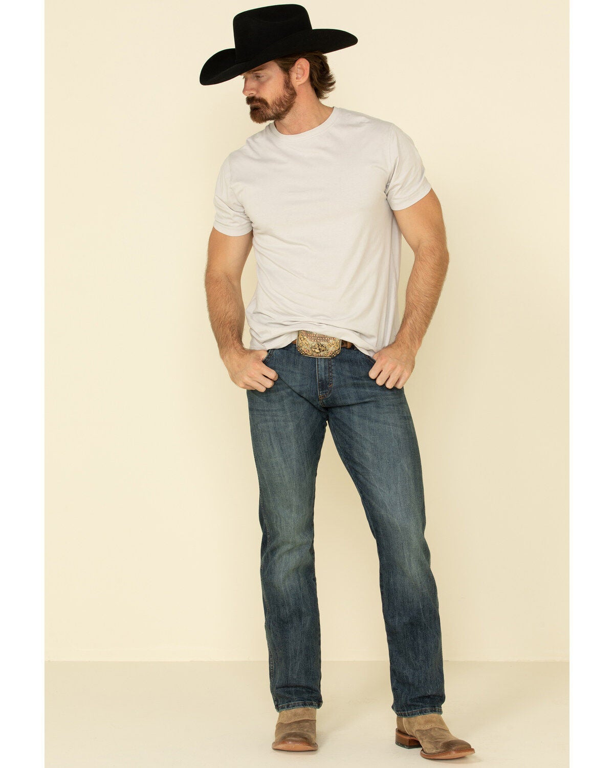 Image #1 - Wrangler Retro Men's Straw Stretch Slim Straight Jeans , , hi-res