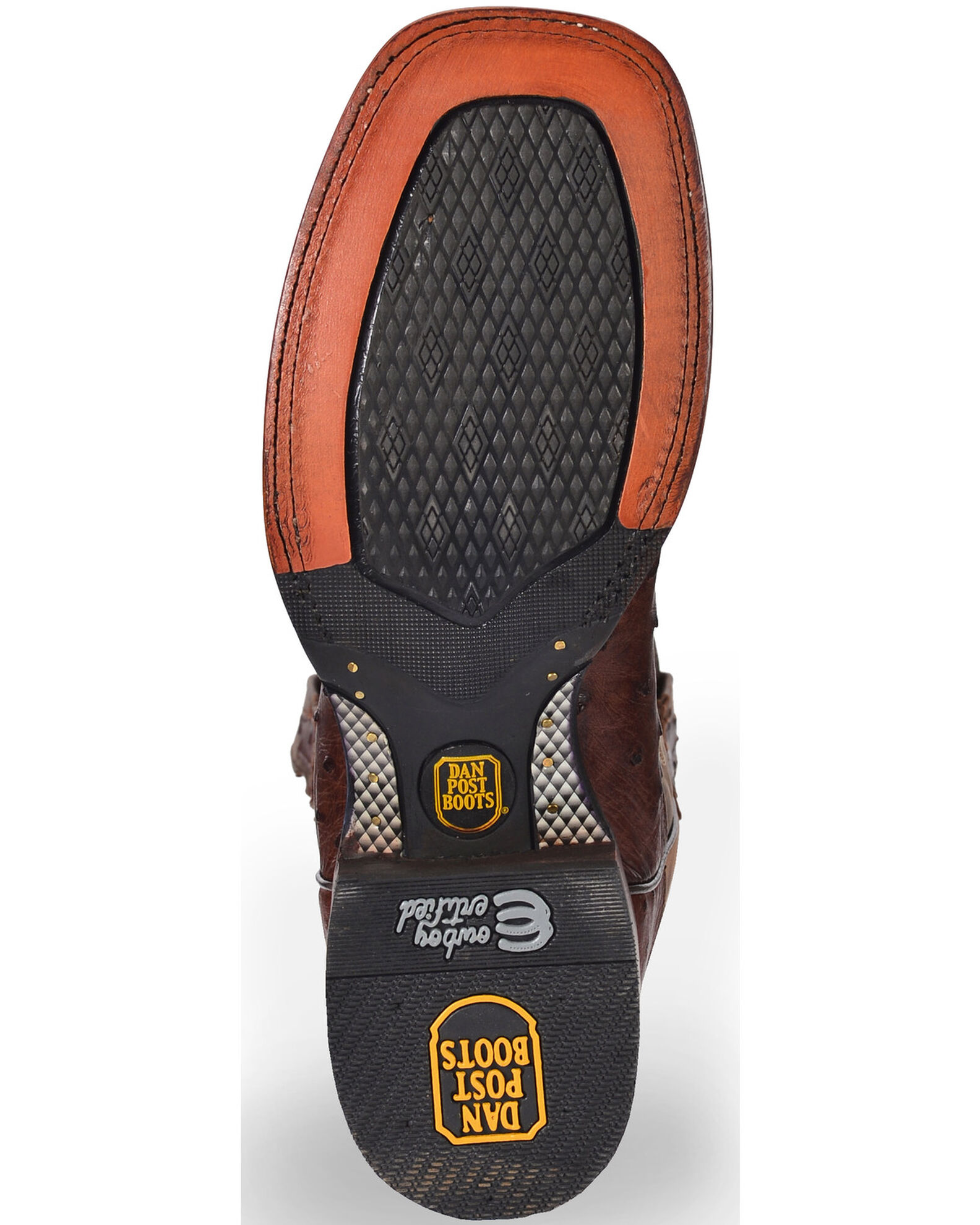 Dan Post Men's Alamosa Exotic Ostrich Cowboy Certified Boots, Chocolate