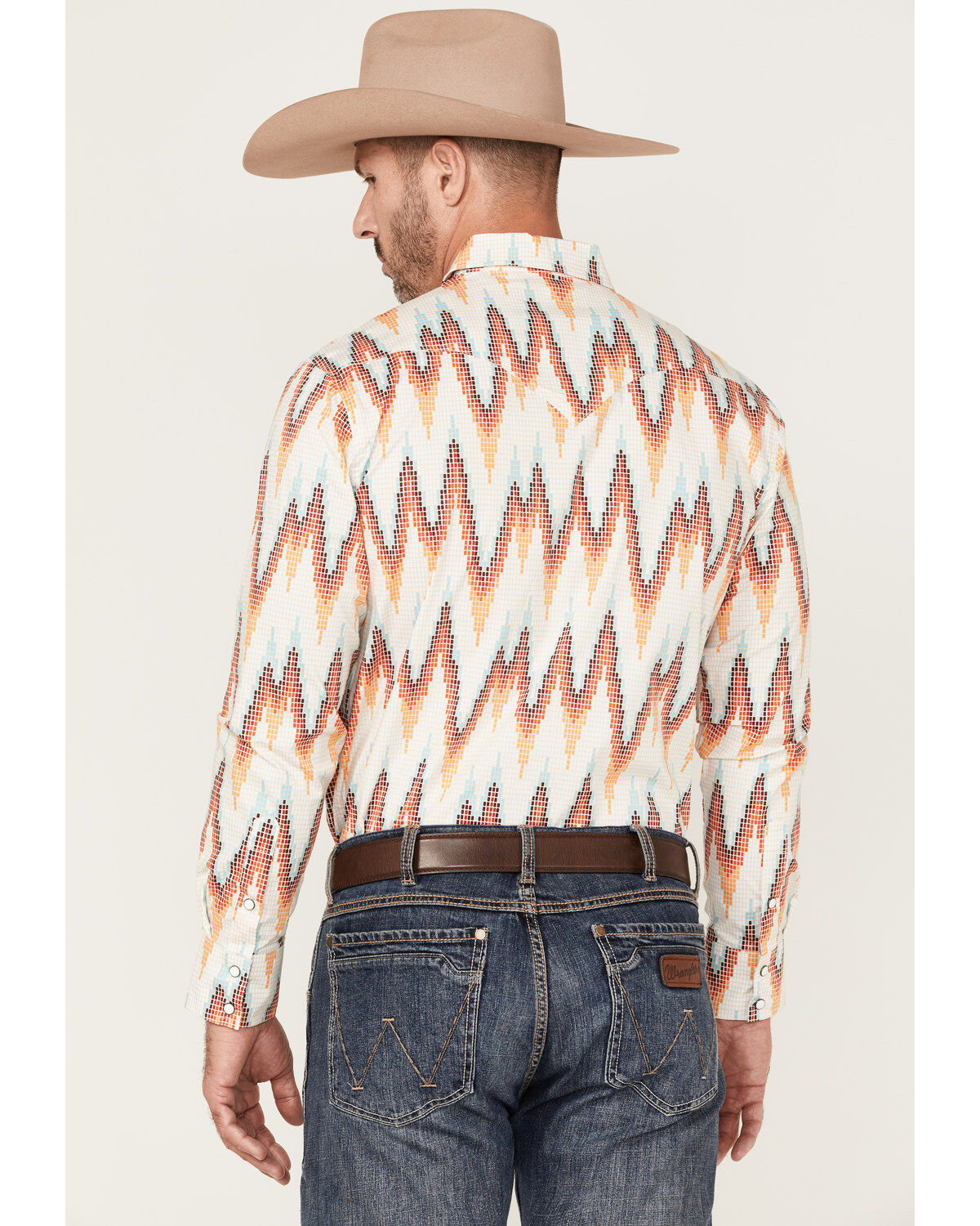 Image #4 - Dale Brisby Men's All-Over Digtal Print Long Sleeve Snap Western Shirt, Natural, hi-res