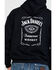 Jack Daniel's Men's Logo Hooded Sweatshirt , Black, hi-res
