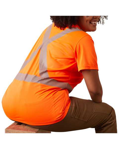 Image #2 - Ariat Women's Rebar Hi-Vis ANSI Short Sleeve T-Shirt - Plus, Bright Orange, hi-res