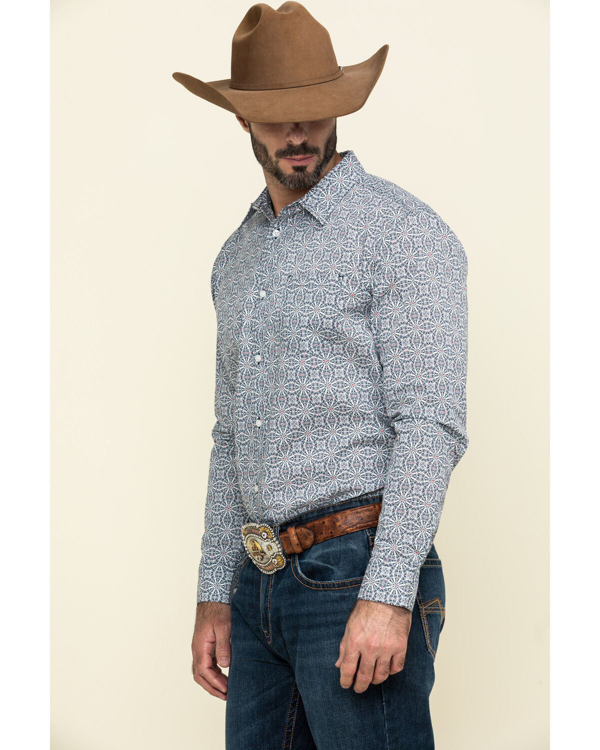 Image #3 - Gibson Men's Kaleidoscope Geo Print Long Sleeve Western Shirt, , hi-res