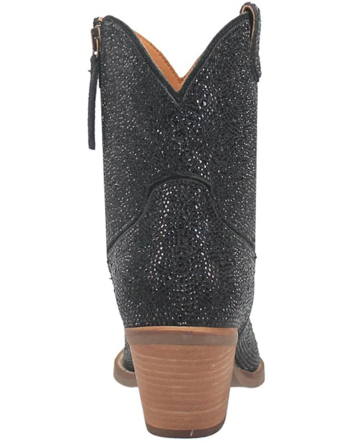 Image #5 - Dingo Women's Rhinestone Western Fashion Booties - Round Toe, Black, hi-res
