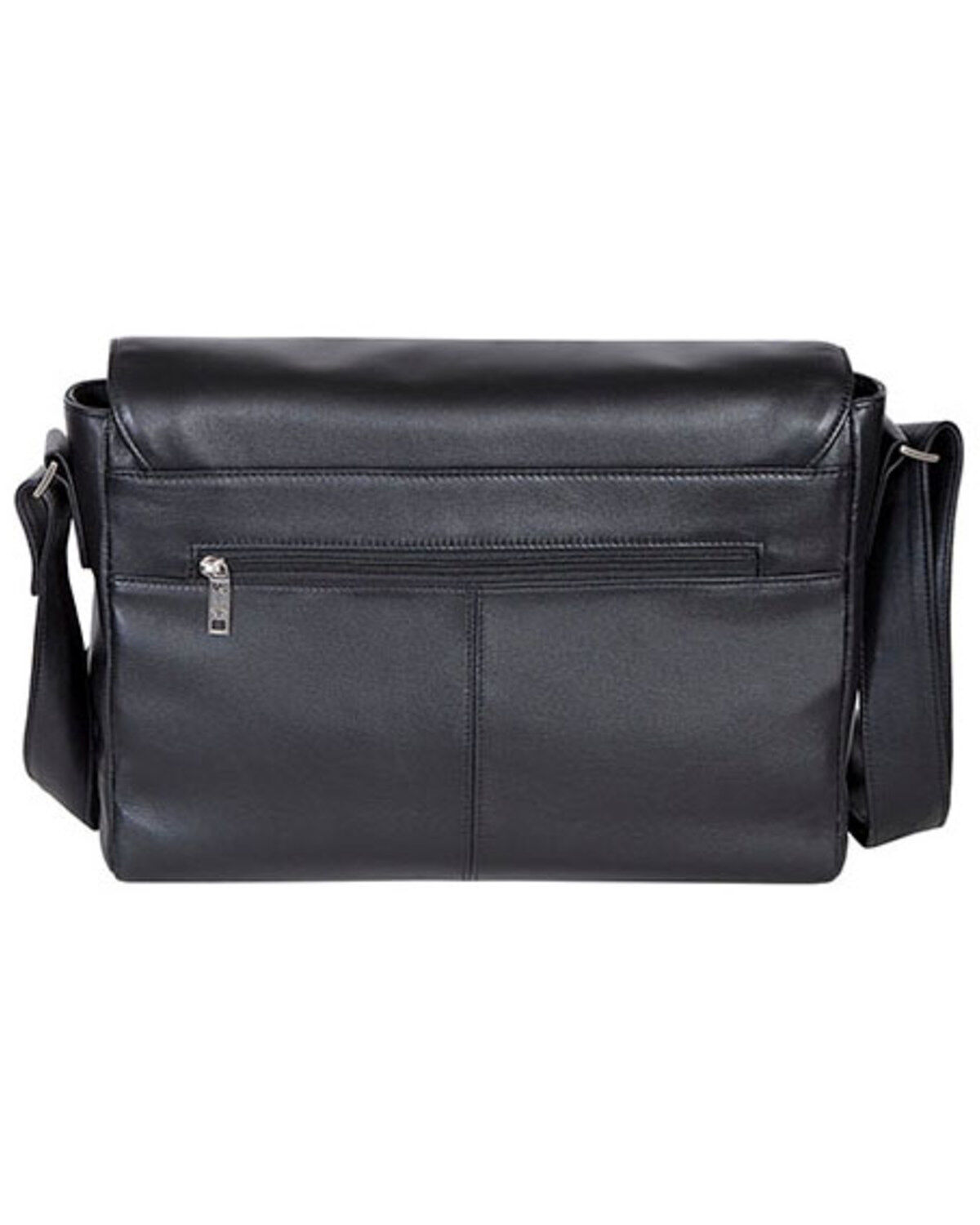 Image #2 - Scully Women's Leather Messenger Bag, Black, hi-res