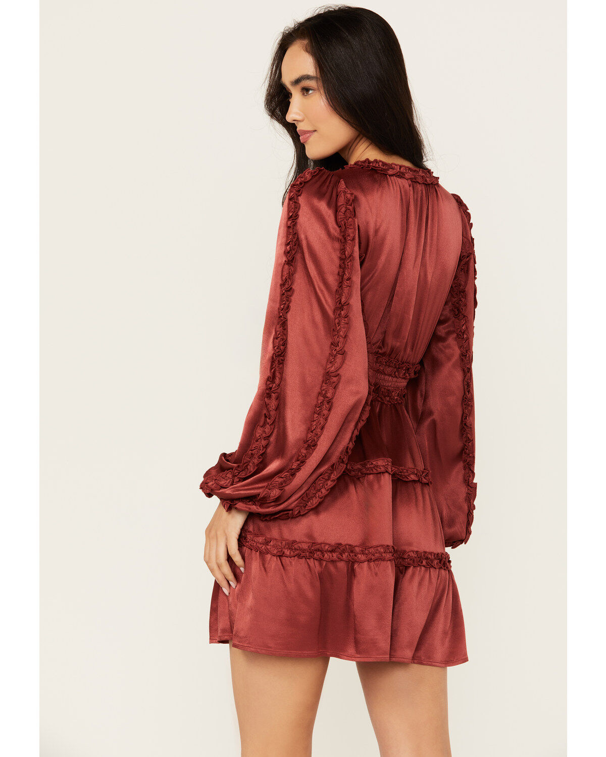 Image #4 - Shyanne Women's Ruffle Satin Dress, , hi-res