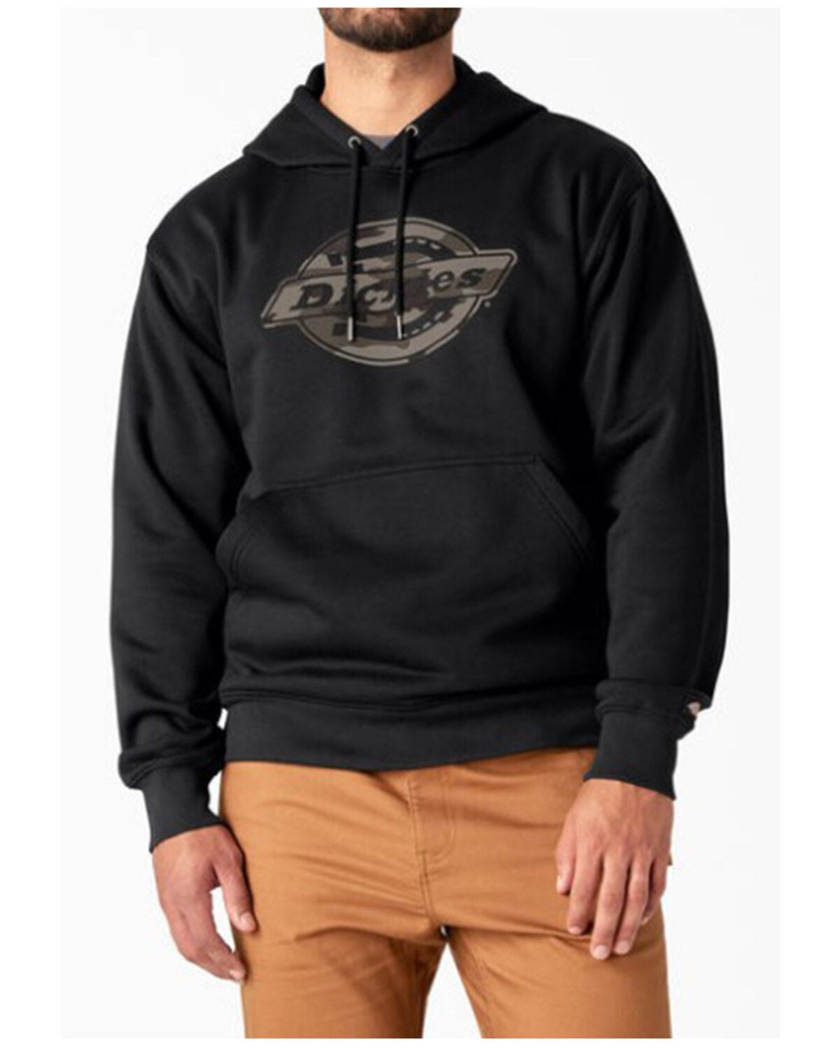 Dickies Men's Durable Water Resistant Hooded Work Sweatshirt, Black, hi-res