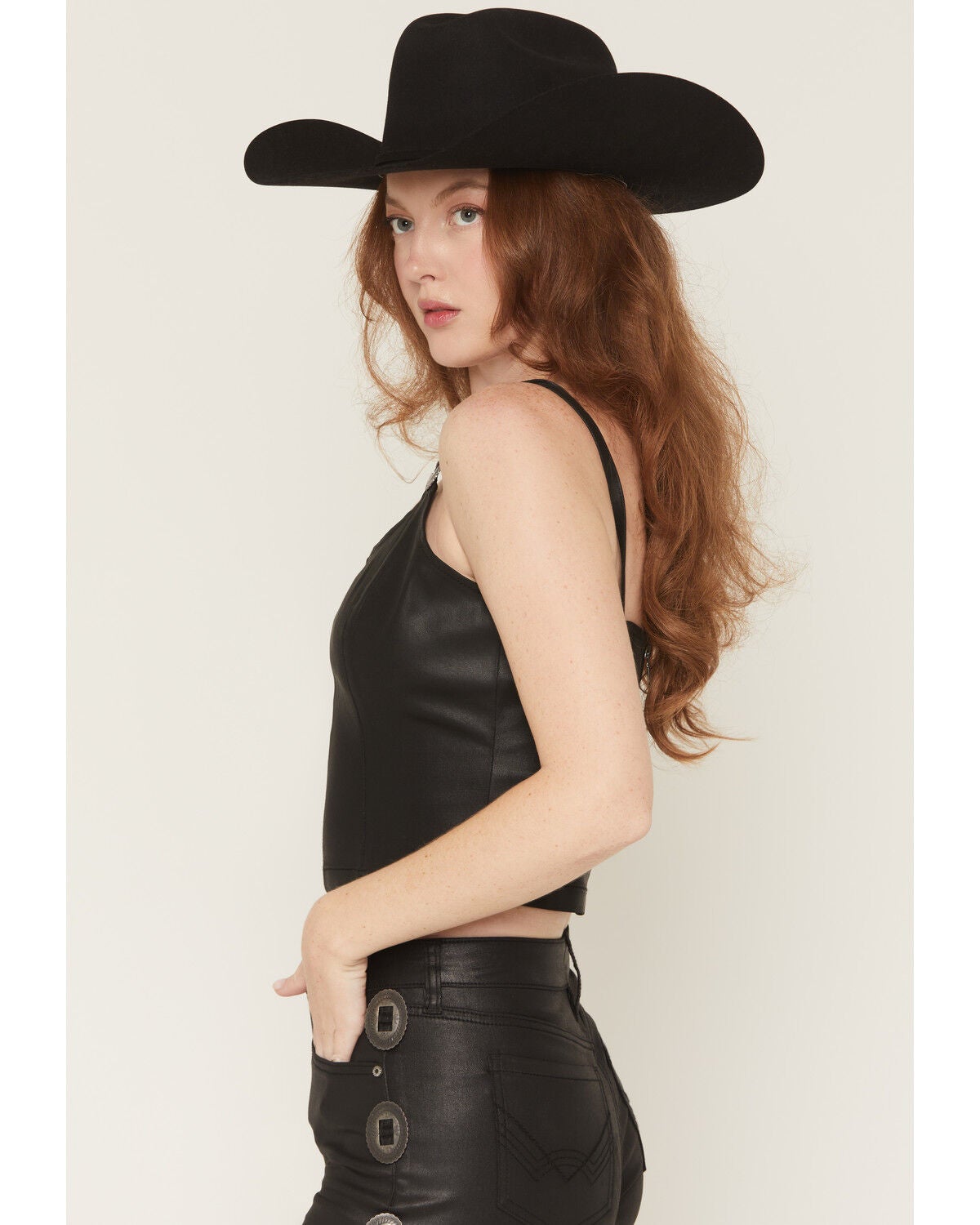 Image #6 - Idyllwind Women's Lacy Concho Trim Coated Bustier, Black, hi-res
